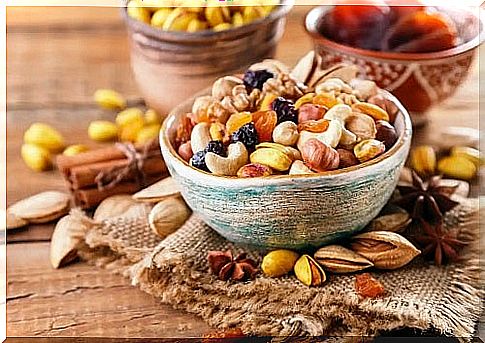 Bowl with dried fruit