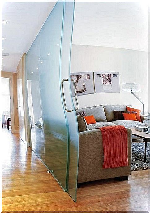 Sliding glass doors as elegant room dividers