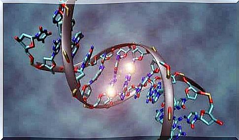 Drawing illustrating mutated DNA