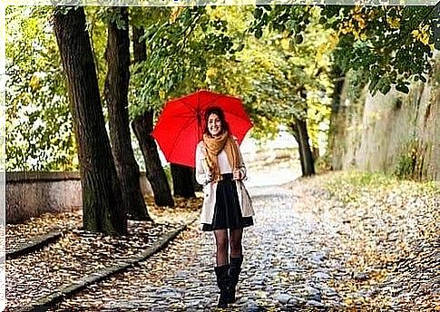 Girl walking in nature