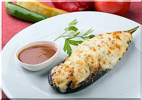 Eggplant baked with cheese