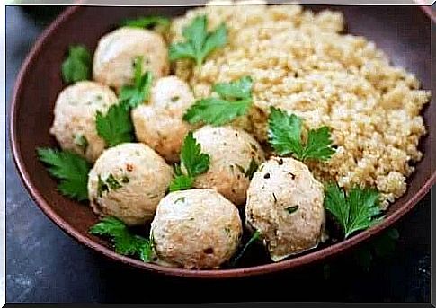 Meatball recipe with quinoa and chickpeas