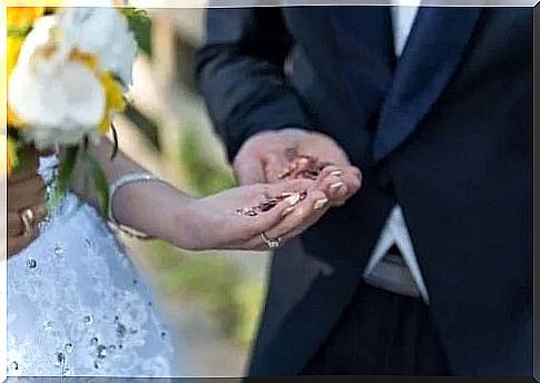 Young couple at the wedding