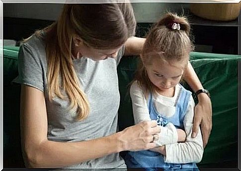 Little girl upset with her mother